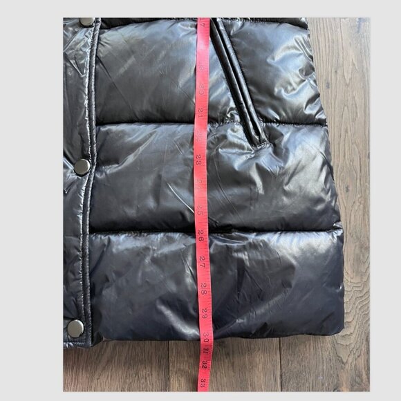 Haven Outerwear Mid-Length Shiny Black Puffer Jacket Size XS Insulated Quilted - Picture 7 of 9